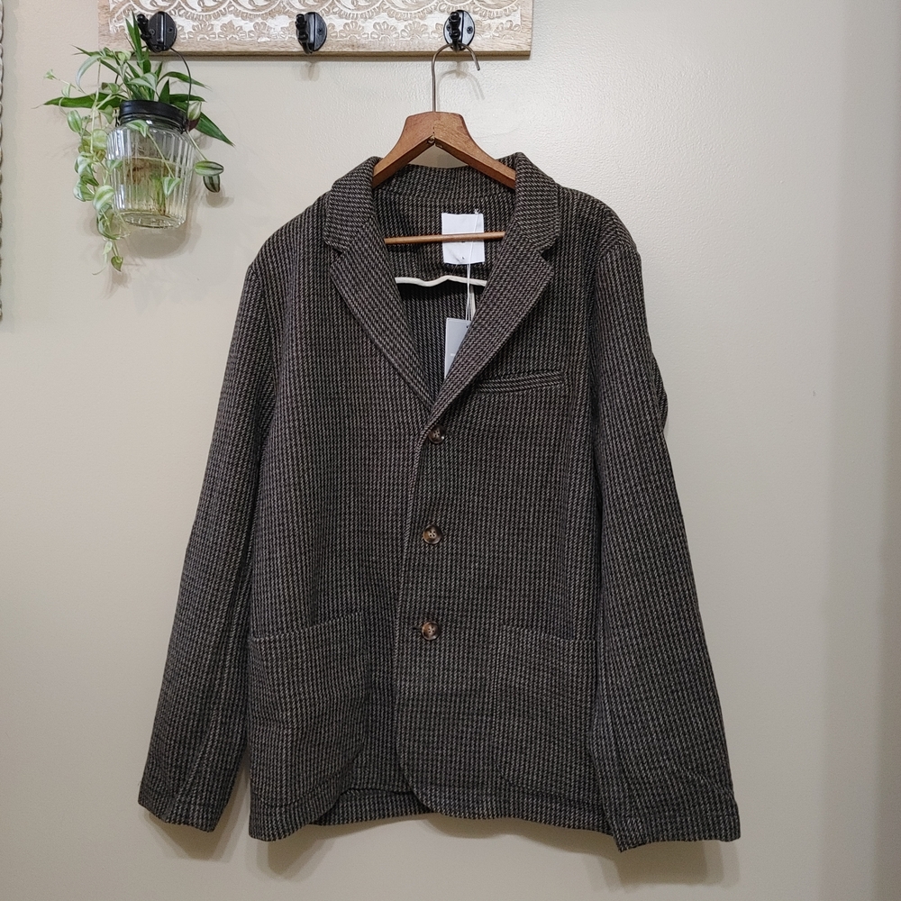 Nwt Percival Green Brooks Houndstooth Mini Check Blazer Size Large Retail $425